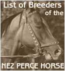 Breeders of the NEZ PERCE HORSE